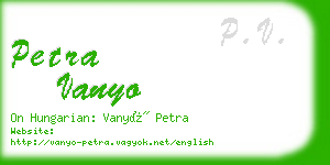 petra vanyo business card